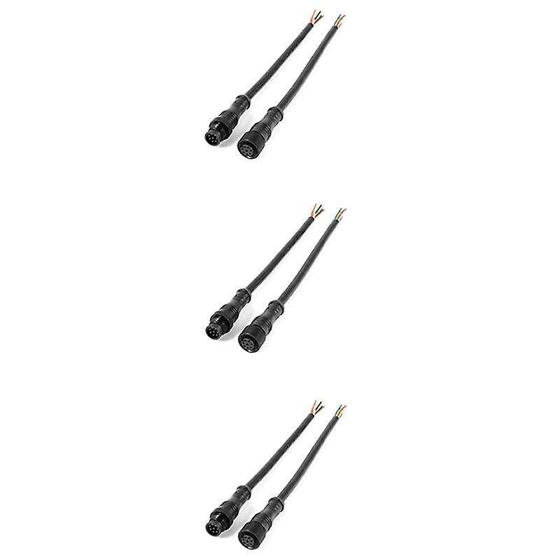 3x 8 Pin M/f Plug Waterproof Connector Cable Black