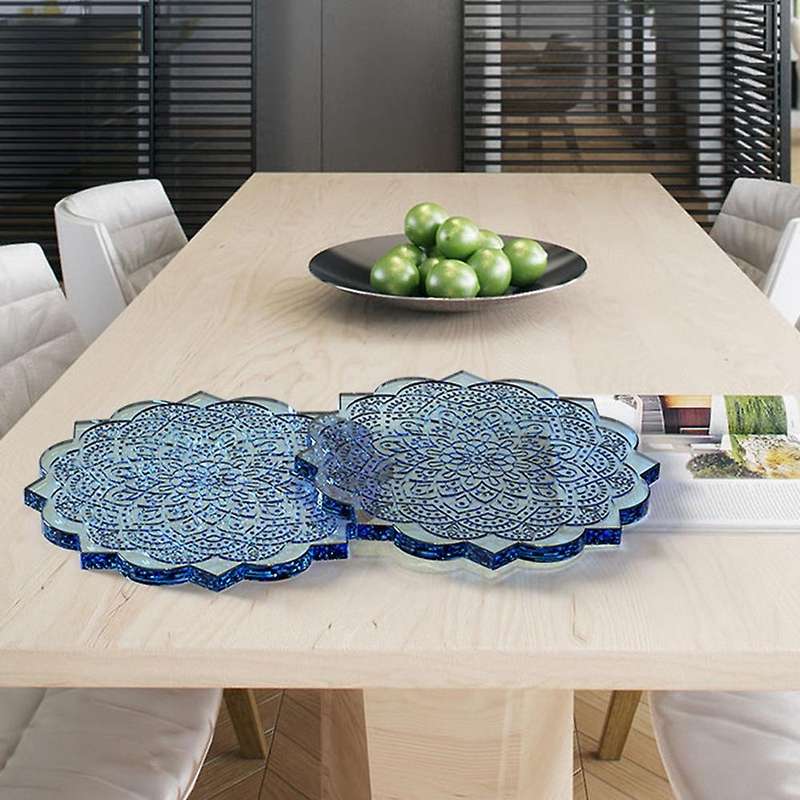 4pcs Mandala Flower Coaster Mold Diy Resin Casting Silicone Mold