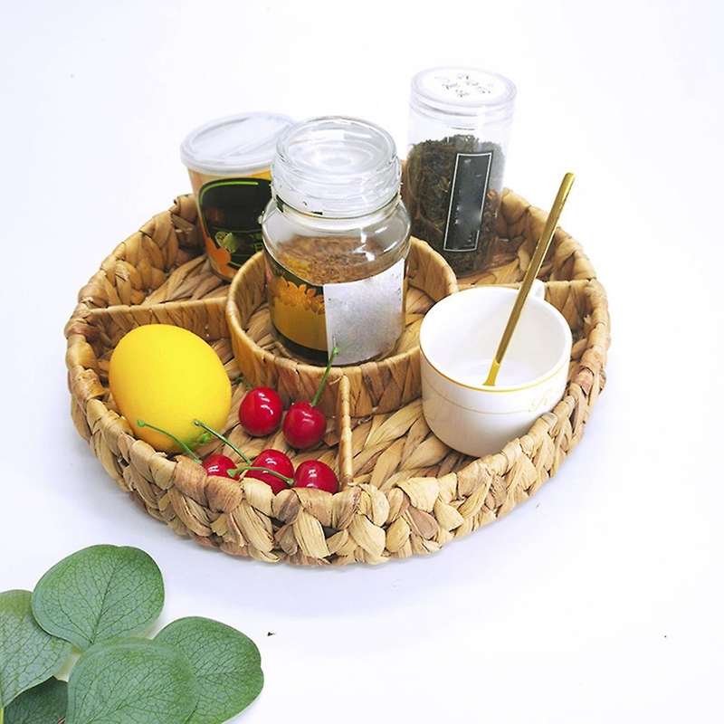 Water Hyacinth Storage Tray Wicker Basket Kitchen Storage Basket 30cm