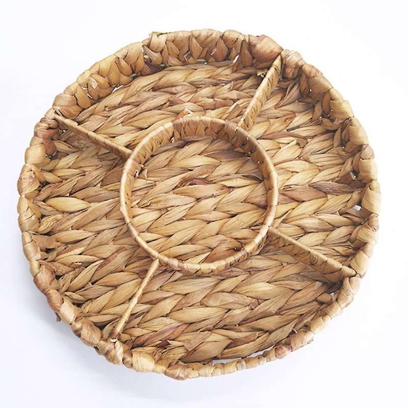 Water Hyacinth Storage Tray Wicker Basket Kitchen Storage Basket 30cm