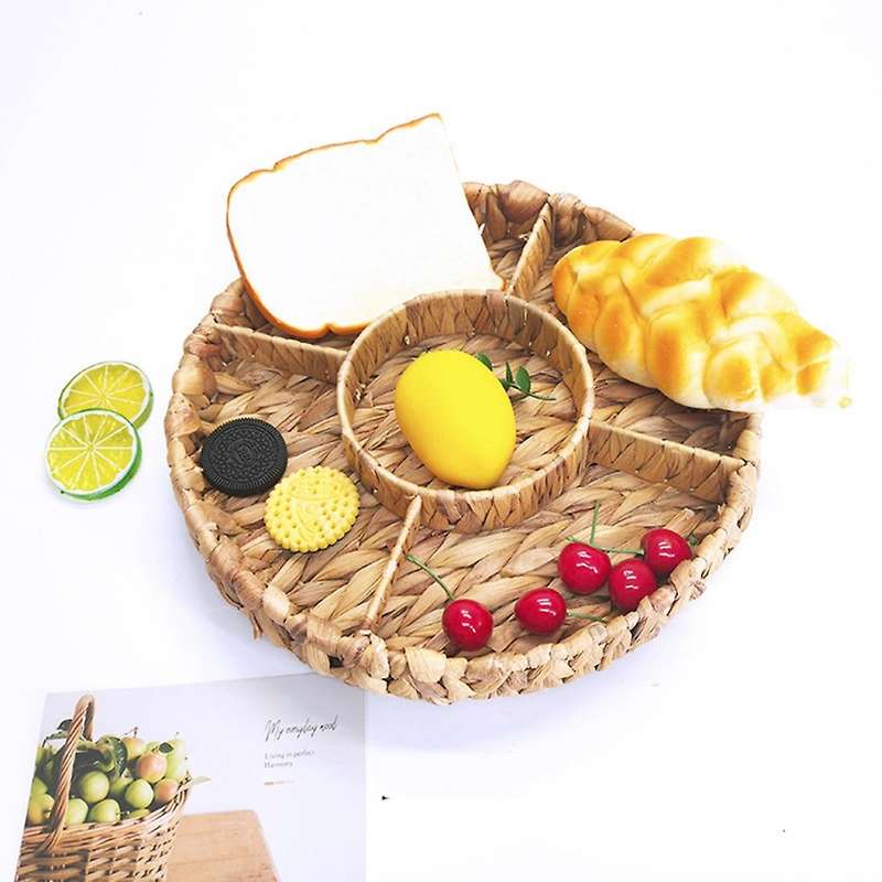 Water Hyacinth Storage Tray Wicker Basket Kitchen Storage Basket 30cm