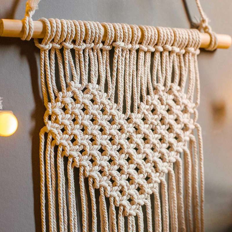 Bohemian Heart Macrame Woven Handmade Wall Hanging Home Decor Gifts