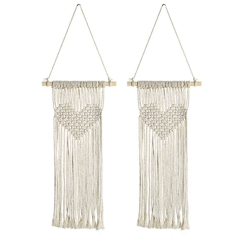 Bohemian Heart Macrame Woven Handmade Wall Hanging Home Decor Gifts
