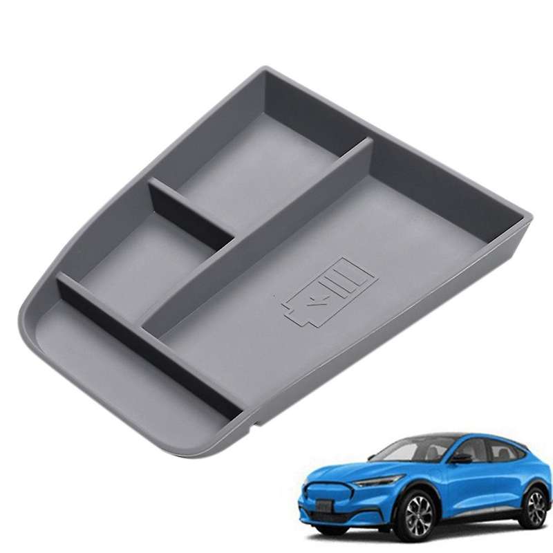 Car Armrest Storage Box for Ford Mustang Mach-e 2021 2022 Grey