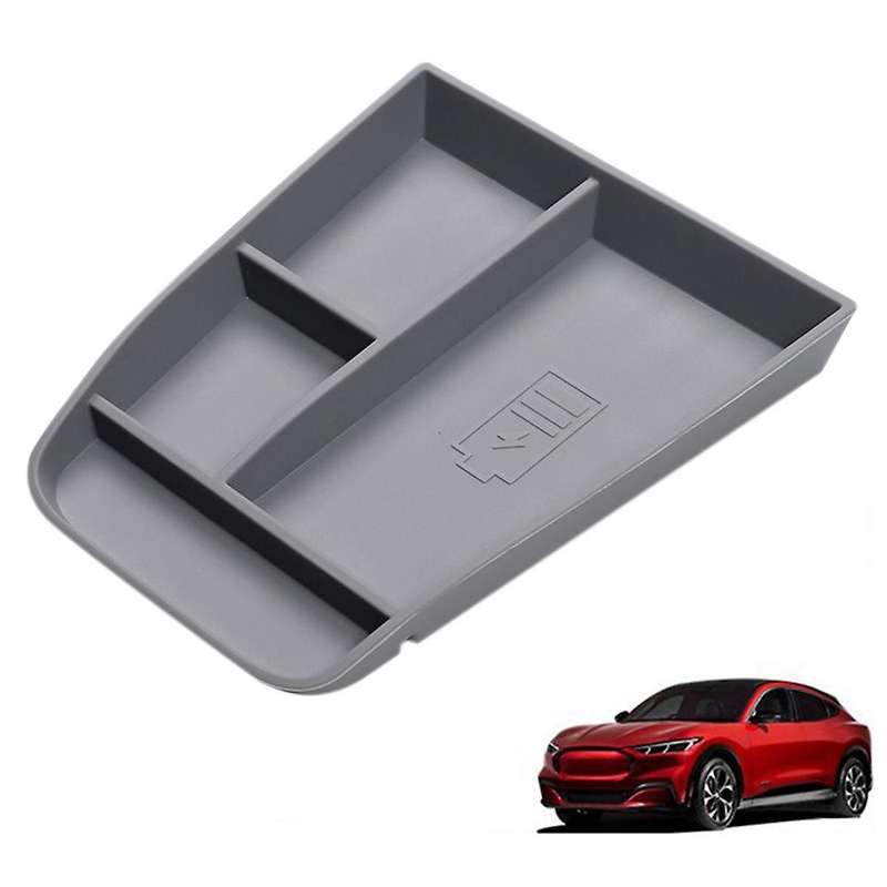 Car Armrest Storage Box for Ford Mustang Mach-e 2021 2022 Grey
