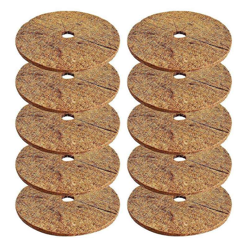 10 Pcs 11.8inch Coco Coir Fiber Tree Ring Protector Mat,for Plant