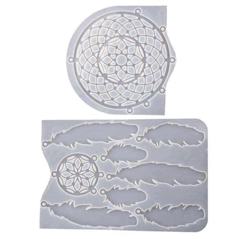 Dream Catcher Resin Mould, Wall Mount Feather Pendant Keychain Kit
