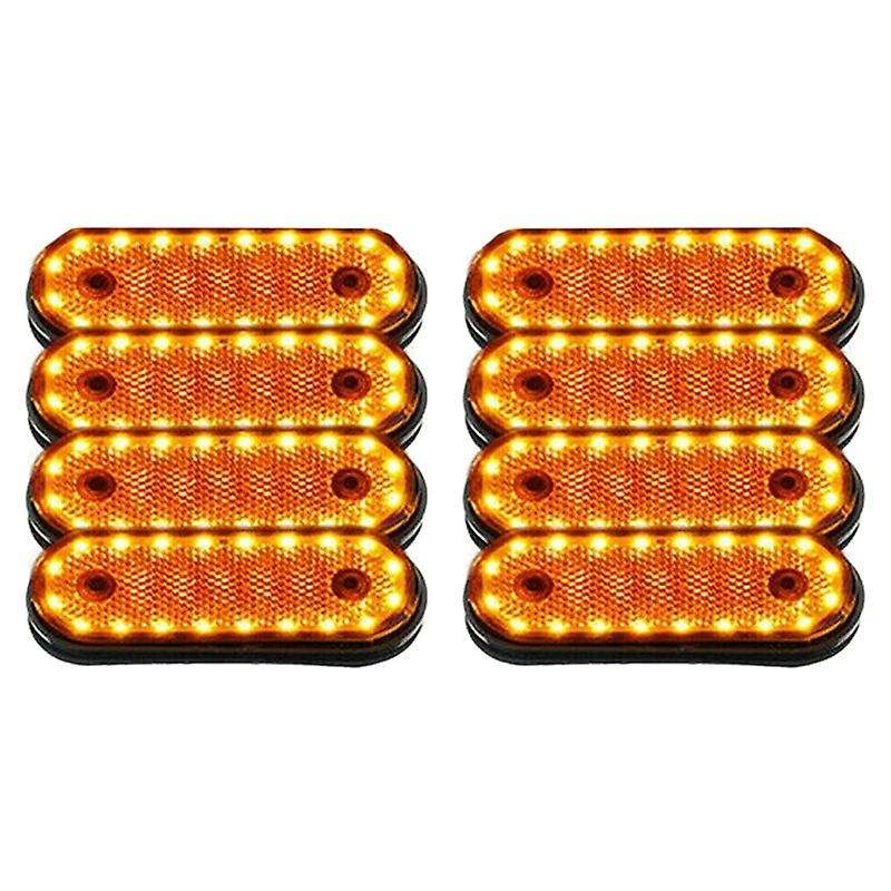 8pcs Amber Markerings Light Side Marker 20led 24v Pickup for Truck
