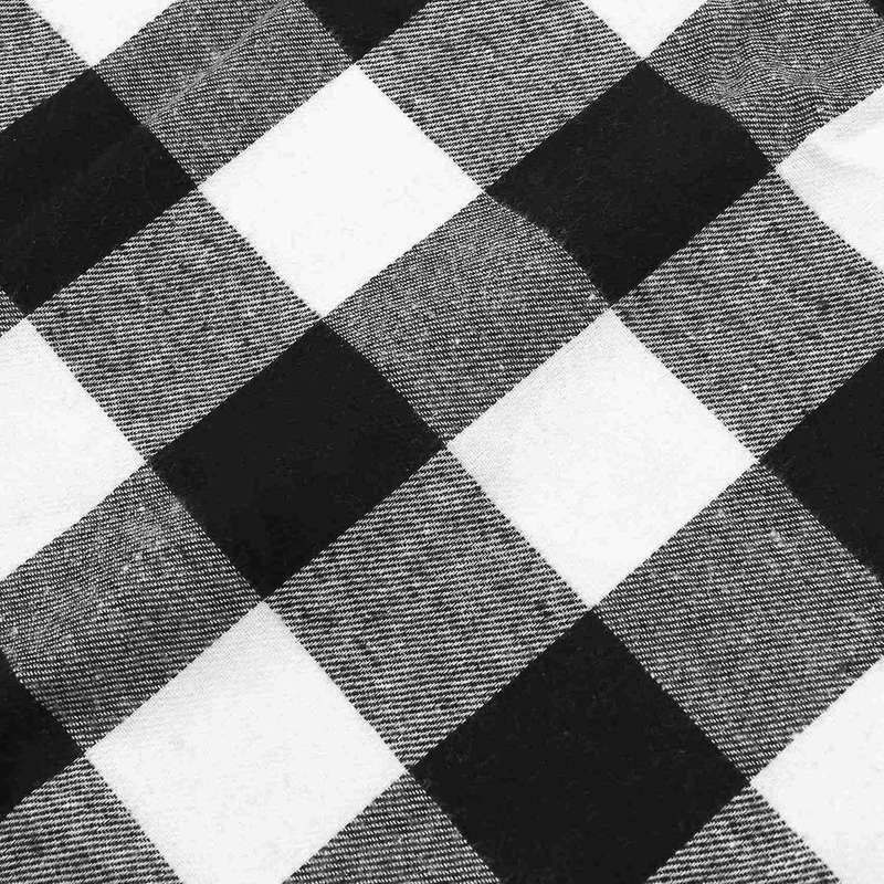 2pcs Polyester Blend Handmade Black and White Plaid for Family Dinner