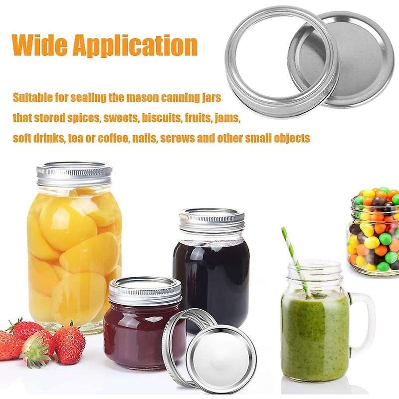 30 Packs Canning Lids, for Mason Jar, Stainless Steel Lids,split-type