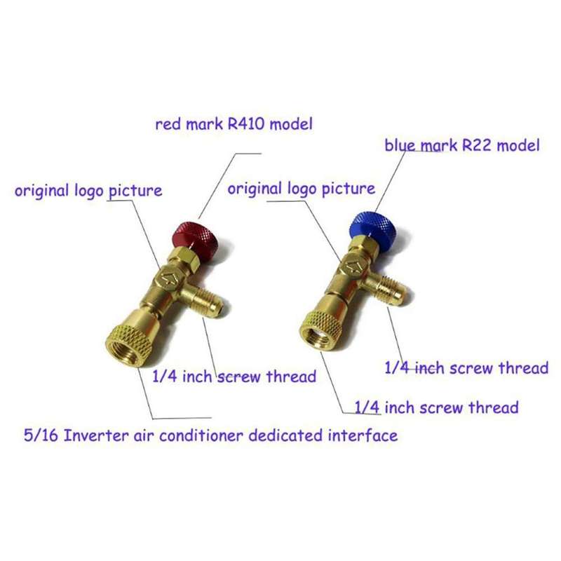 2pcs Coolant Safety Valve Connector R410a R22 Connection Adapter