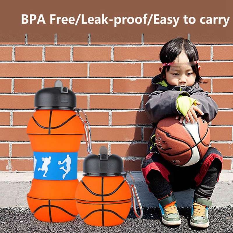 550ml Sports Silicone Water Bottle for Adult Children(tennis)