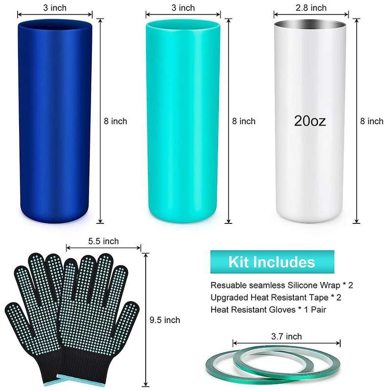 For 20 Oz, Silicone Bands Kit, for Sublimation Tumbler Heat Press