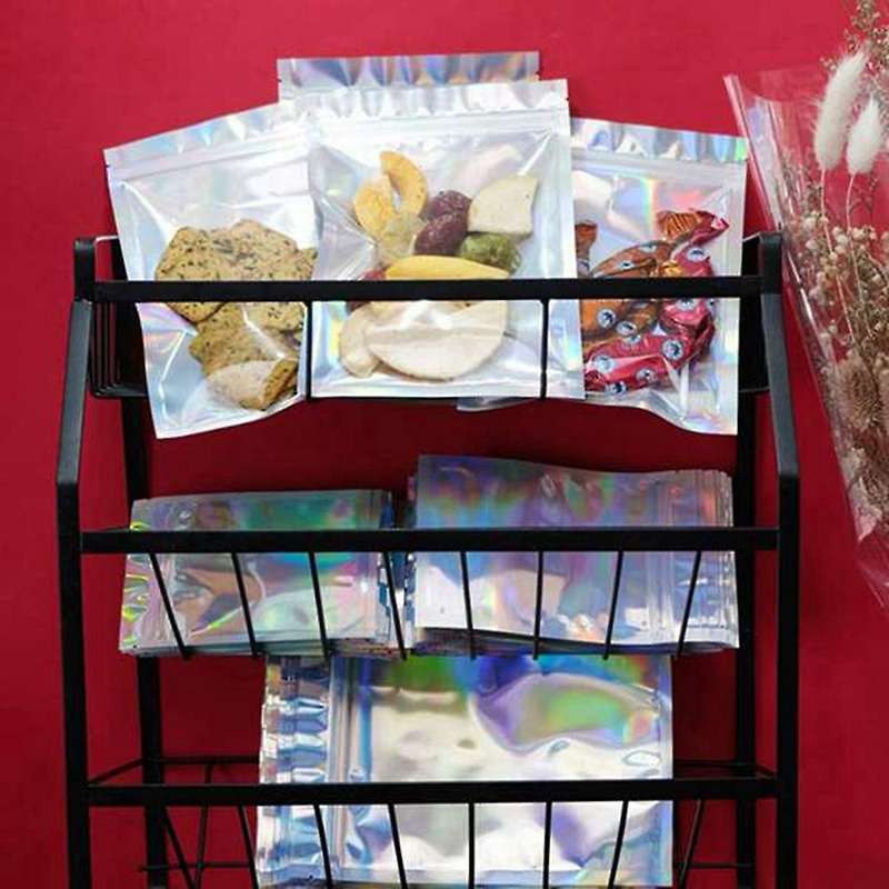 100pcs Zip Lock Bags Pouches Cosmetic Plastic Gradient Bags (14x20cm)