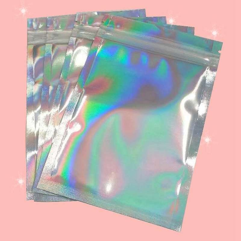 100pcs Zip Lock Bags Pouches Cosmetic Plastic Gradient Bags (14x20cm)