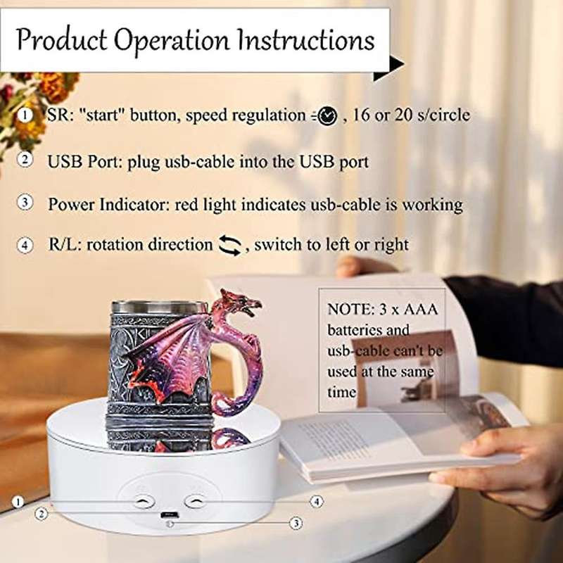 Cup Turner Rotating Display Stand for Tumblers, 360 Degree Turntable