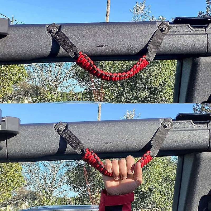 Roll Bar Grab Handles for Ford Bronco 2021 2022, 2 Pack (red)