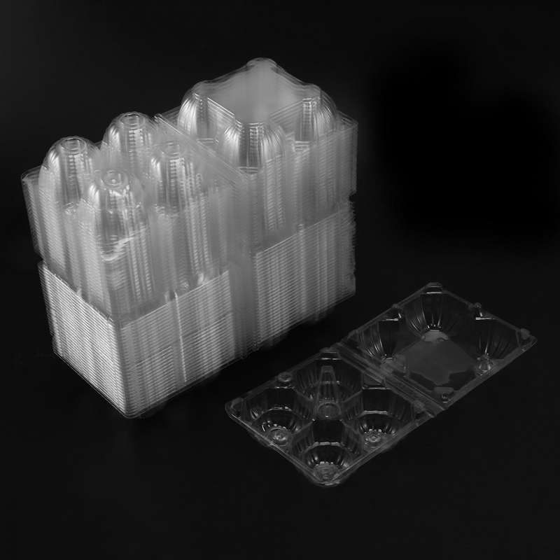 50pcs Plastic Egg Cartons for Family Pasture Chicken Market- 4 Grids