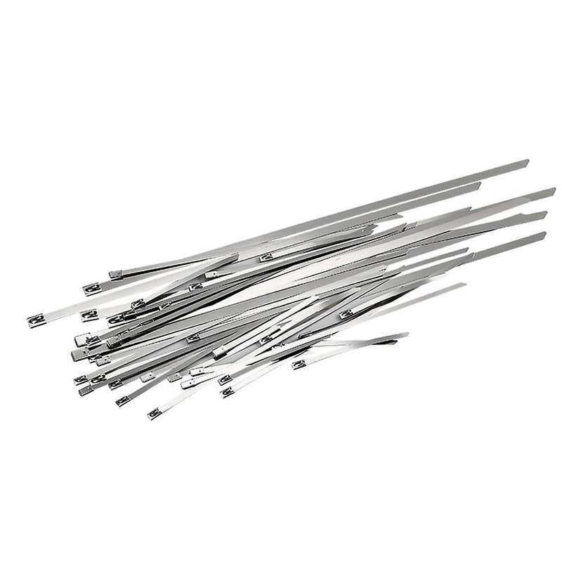 100pcs Multi-purpose Locking Cable Metal Zip Ties Self Locking 300mm