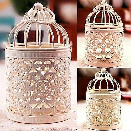 3 Pack Hanging Antique Moroccan Hollow Holder Bird Cage Candlestick