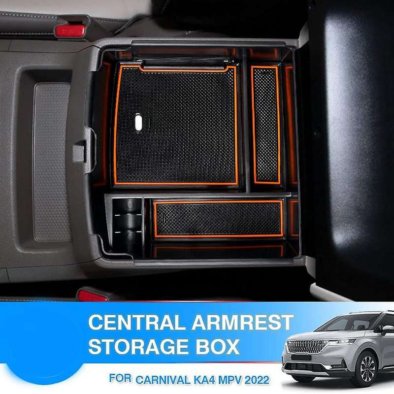 Central Console Armrest Box for Kia Carnival Ka4 2022 Black+orange