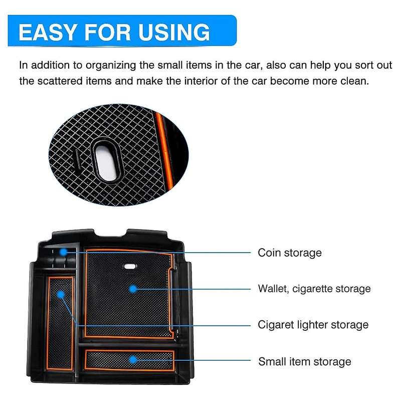 Central Console Armrest Box for Kia Carnival Ka4 2022 Black+orange
