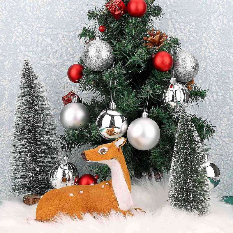 20 Pcs Silver Christmas Balls Christmas Tree Decoration Ornaments