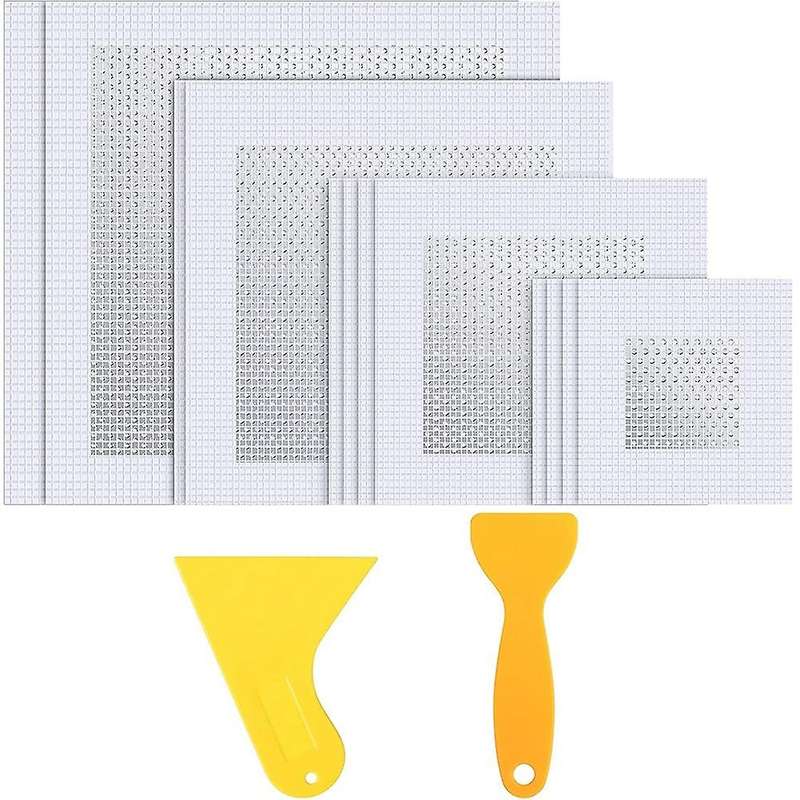 18pcs Drywall Repair Patch 2/4/ 6/8 Inch Self-adhesive Aluminum Patch