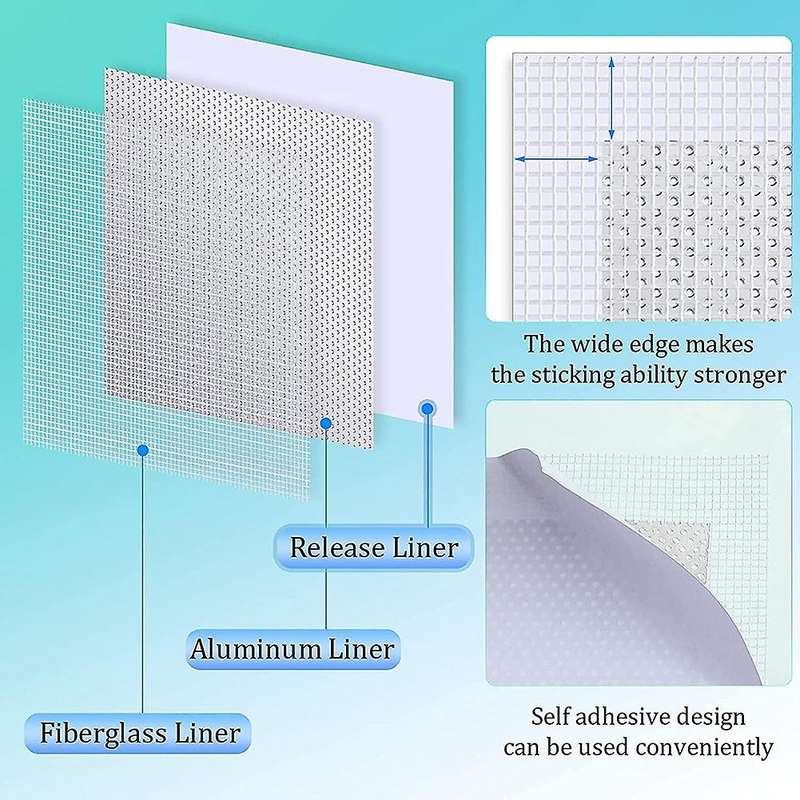 18pcs Drywall Repair Patch 2/4/ 6/8 Inch Self-adhesive Aluminum Patch