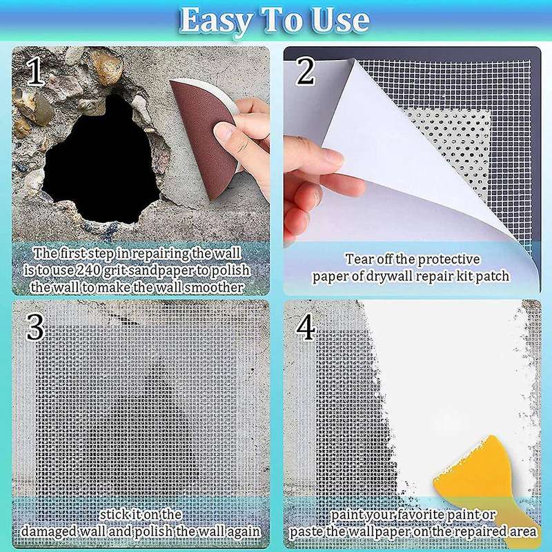 18pcs Drywall Repair Patch 2/4/ 6/8 Inch Self-adhesive Aluminum Patch