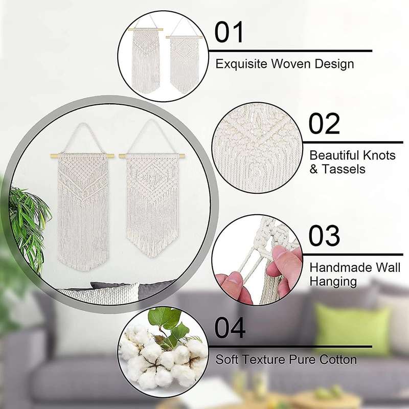 Woven Macrame Wall Decor Woven Tapestry for Living Decoration