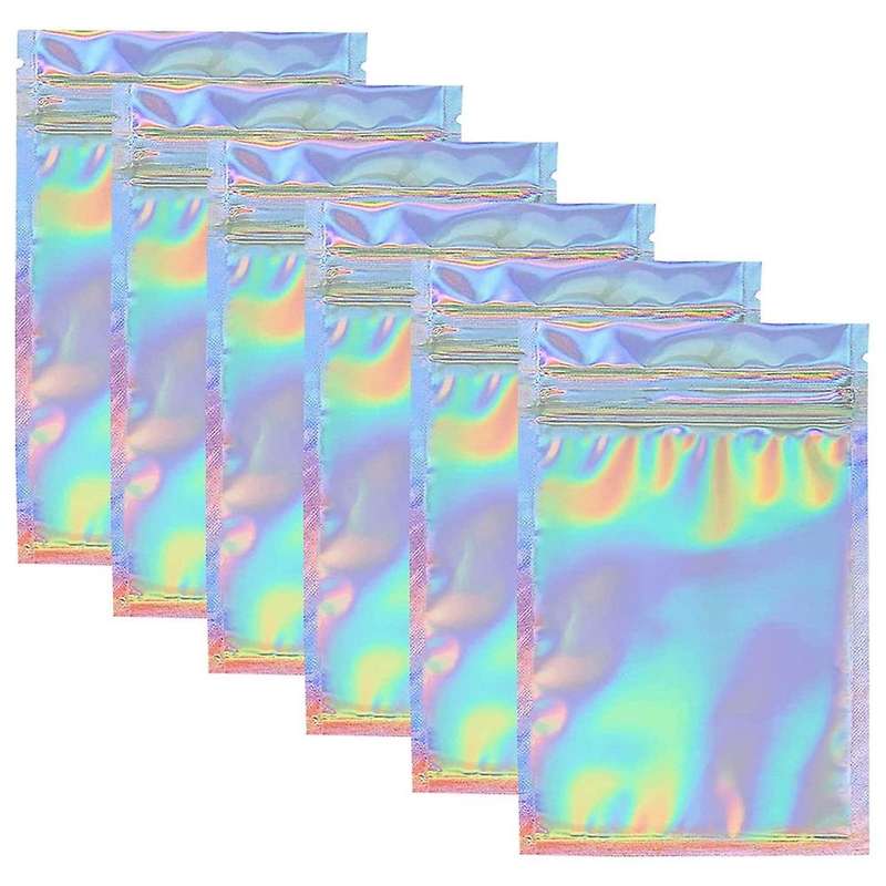 100 Pcs Resealable Mylar Bags for Eyelash Jewelry Storage,14x20cm