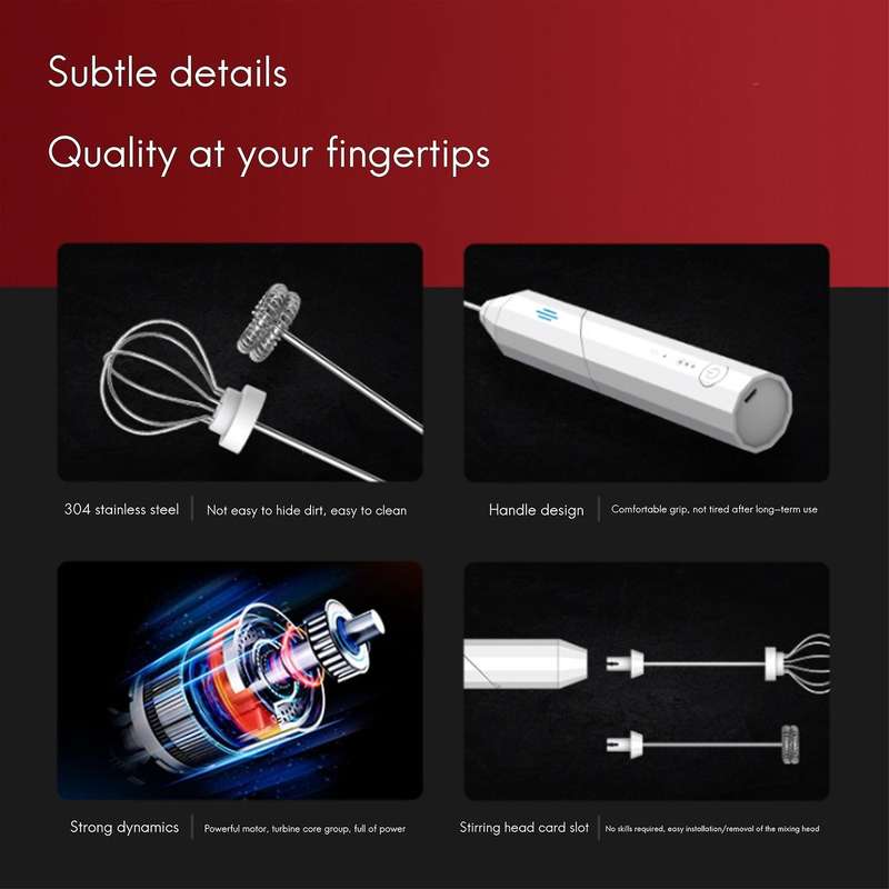 Foldable Milk Frother Electric Egg Whisk Usb Mixer Foamer Whisk