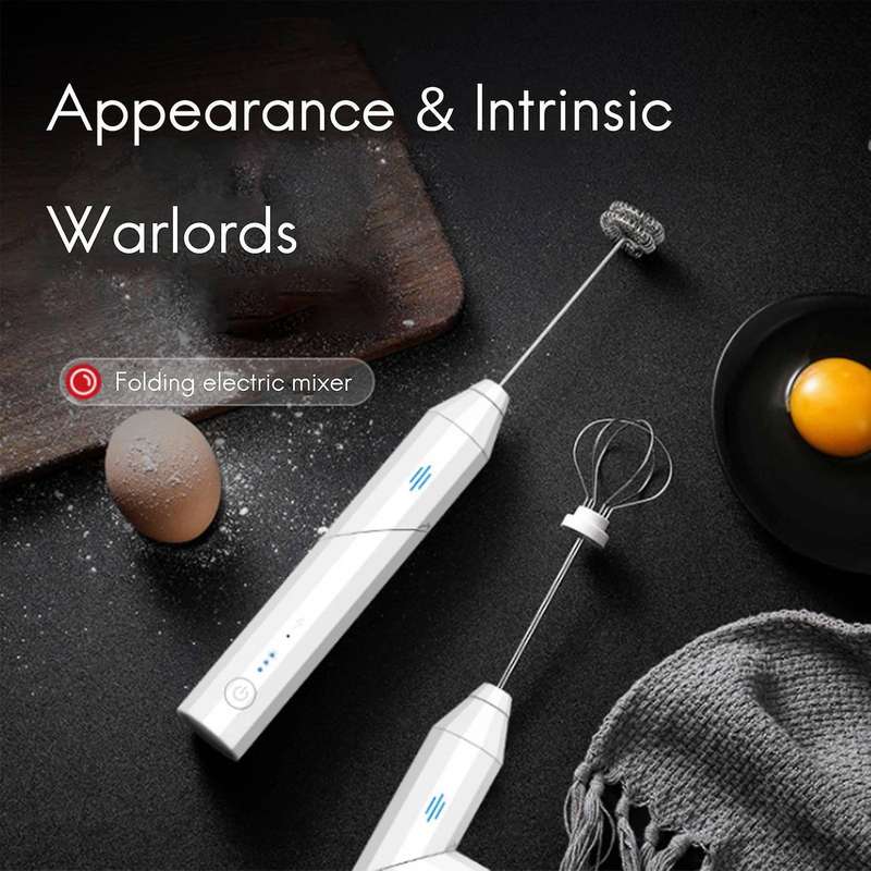 Foldable Milk Frother Electric Egg Whisk Usb Mixer Foamer Whisk