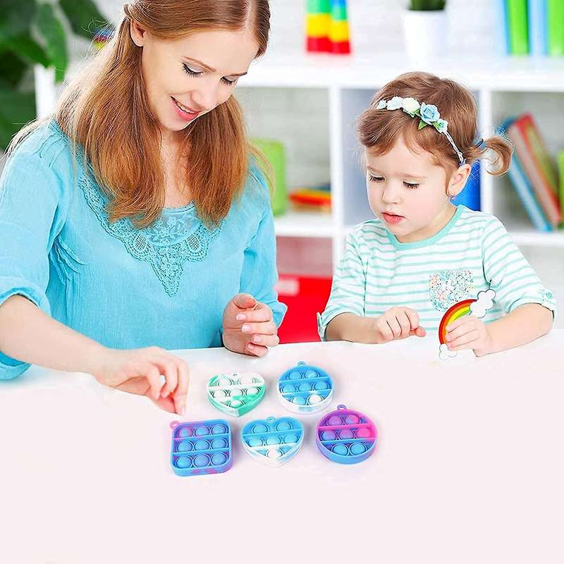 15 Pcs Silicone Keychain Toy Fidget Toy Office Desk Toy for Kids