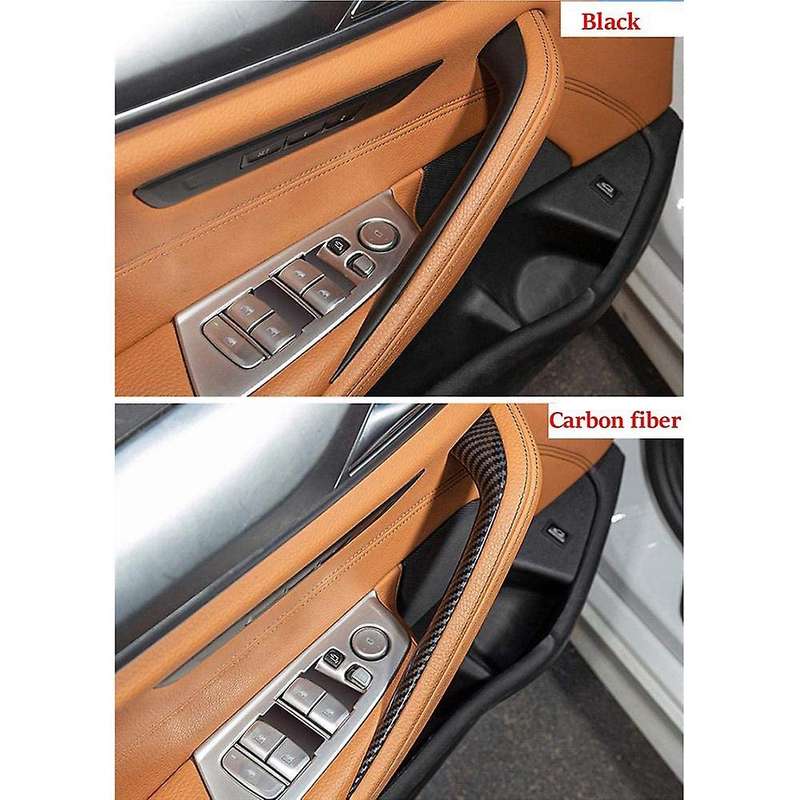 2pcs Car Interior Carbon Fiber Abs Door Armrest Pull Handle