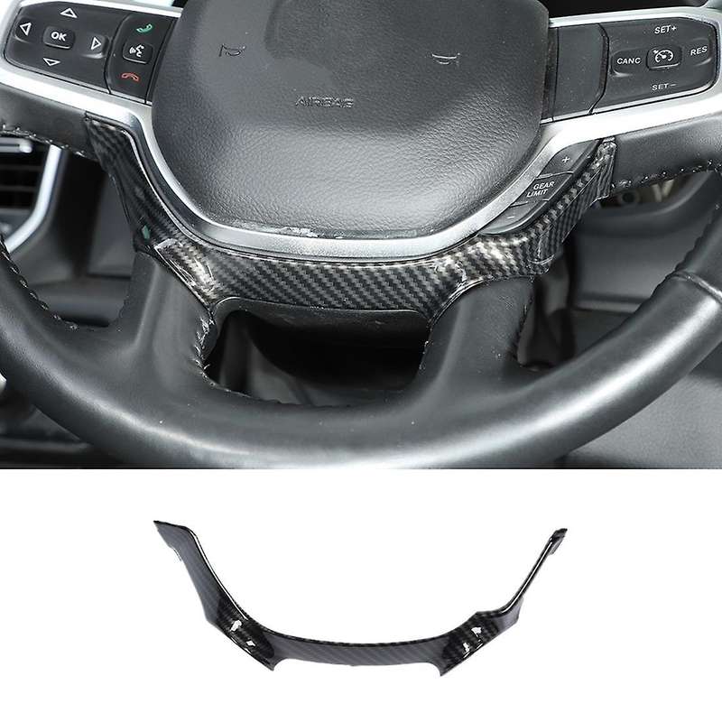 Car Steering Wheel Trim for Ram 1500 2018-2022 , Carbon Fiber