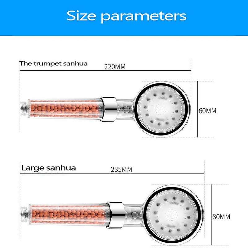 Led Shower Head with Filter Beads, High Pressure Handheld - Small