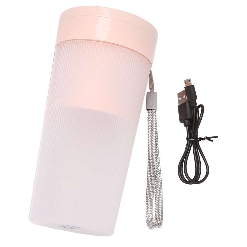 4-blades Fruit Juice Mixer Usb Rechargeable Ice Smoothie Maker (pink)