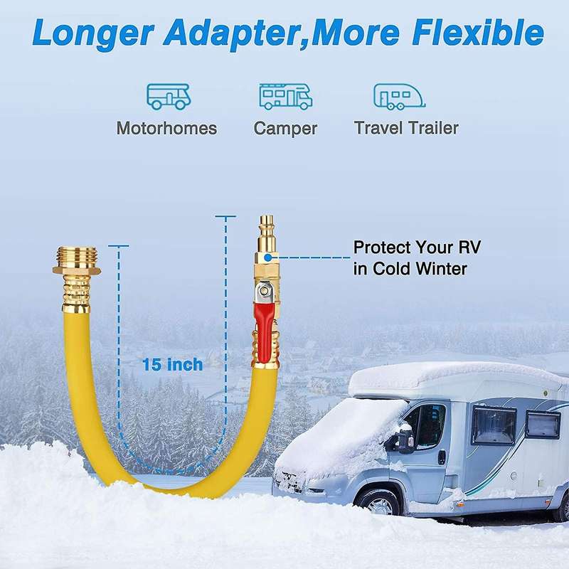 Rv Winterizing Kit Sprinkler Blowout Adapter with Shut Off Valve