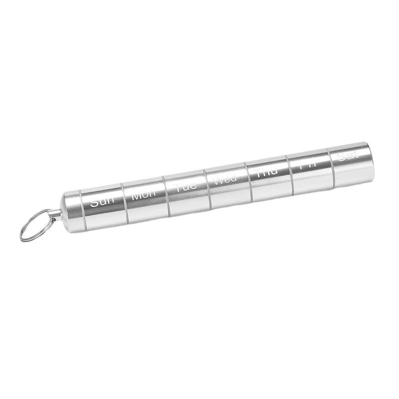 Metal Pill Box Organizer, 7 Days Pill Organizer, Keychain Holder 2pcs