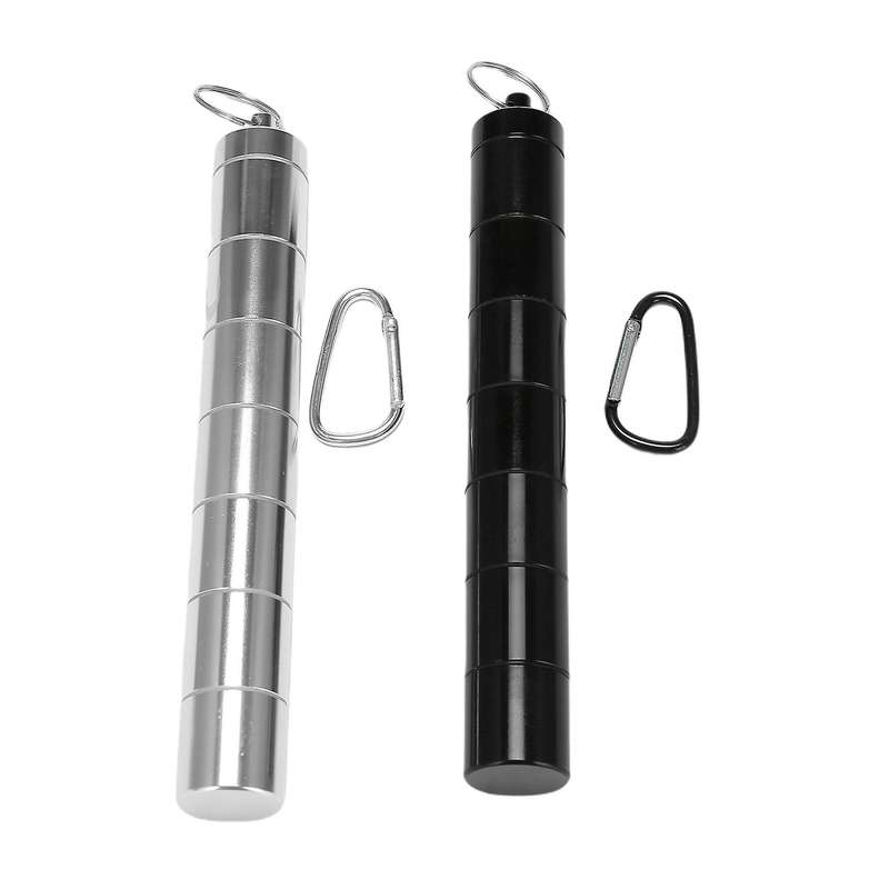 Metal Pill Box Organizer, 7 Days Pill Organizer, Keychain Holder 2pcs