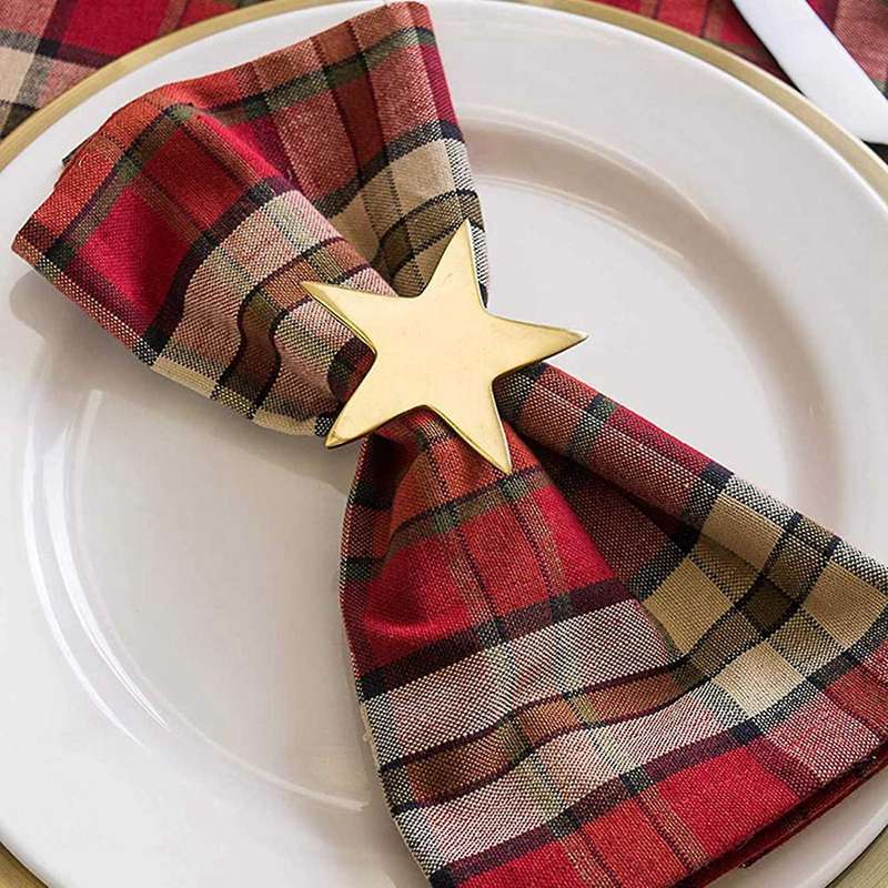 6 Pcs Five-pointed Star Napkin Ring for Holiday Parties, Dinners,etc