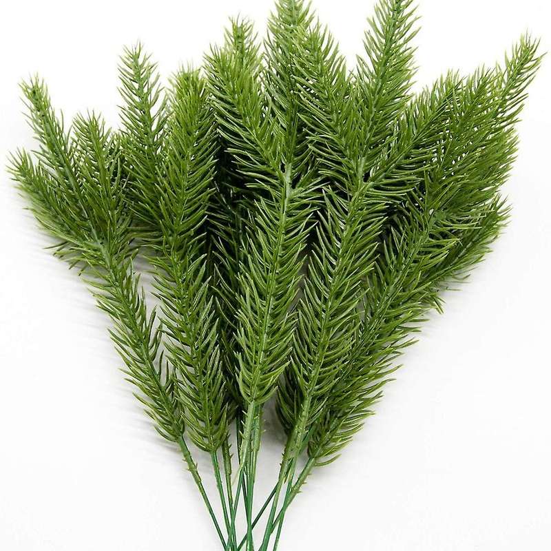 45 Packs Artificial Pine Needles Branches Garland-10.2x2.5 Inch Green