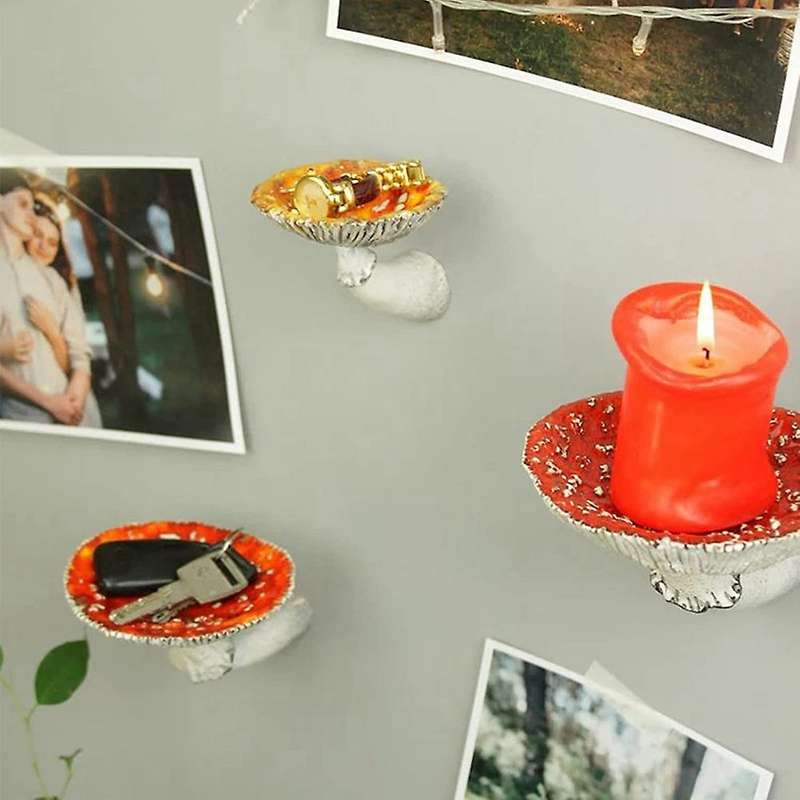 3pcs Mushroom Hanging Shelf for Bedroom, Living Room, Bathroom