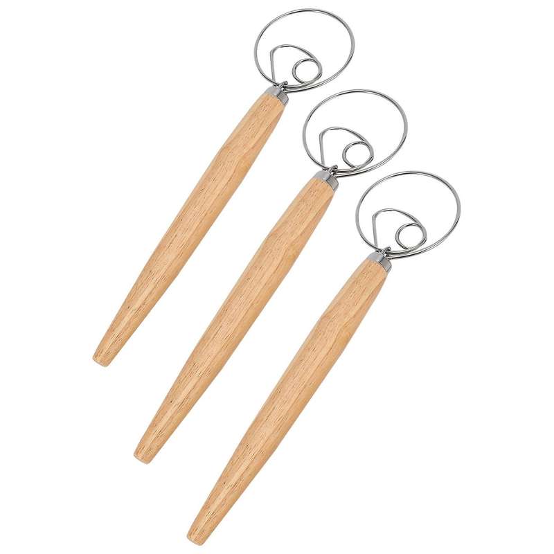 3 Pieces Danish Dough Whisk, Bread Mixer Blender, Stainless Stee