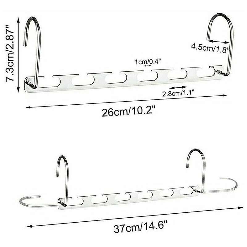 Coat Clothes Hanger Magic Hook Metal with Smooth Finish - Pack Of 6