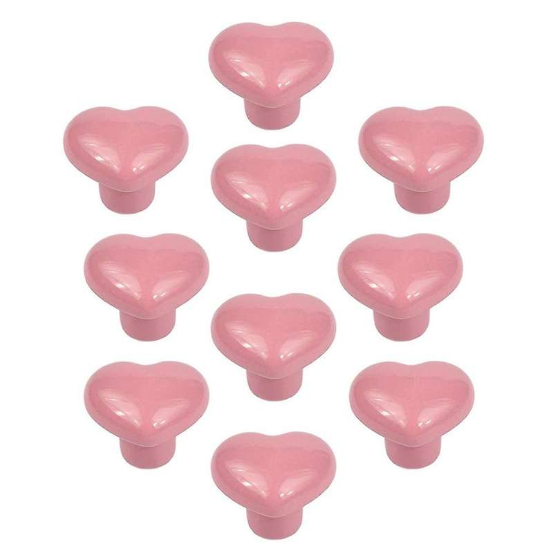 Ceramic Drawer Knobs Heart Shape Cabinet Dresser Pulls Handles