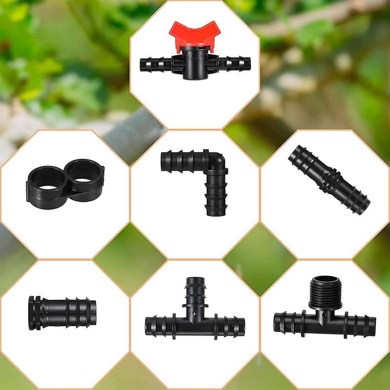 52 Pcs Drip Irrigation Fittings Kit Irrigation Barbed Connectors