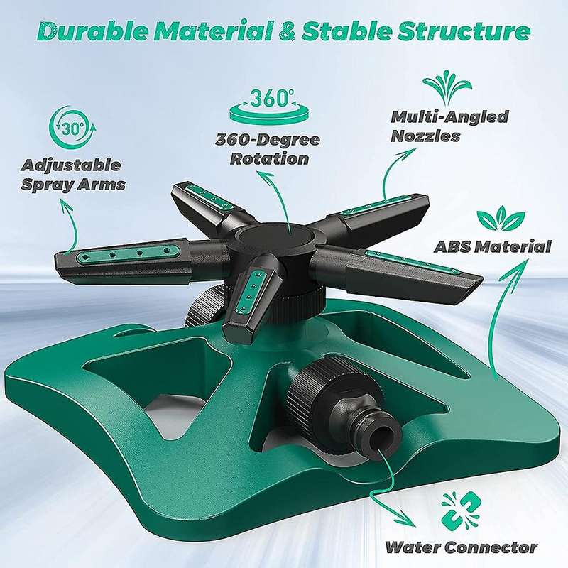 Lawn Sprinklers,5-in-1 Lawn Sprinkler 360-degree Rotation, 5 Arms, B
